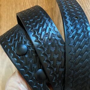 LawPro Black Basketweave Leather Duty Belt – Ready for Your Own Belt Buckle (48)